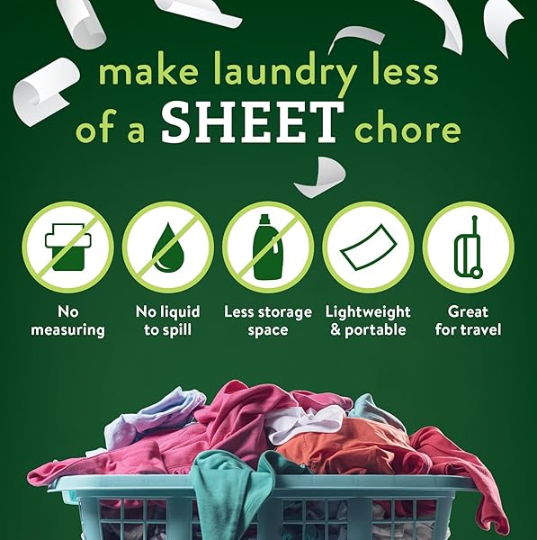 BIOKLEEN LAUNDRY DETERGENT SHEETS – DYE & FRAGRANCE FREE, HYPOALLERGENIC, ENZYMATIC CLEANER, STAIN REMOVER, BIO ACTIVE FORMULA, NO PLASTIC JUG, UNSCENTED, 100 LOADS