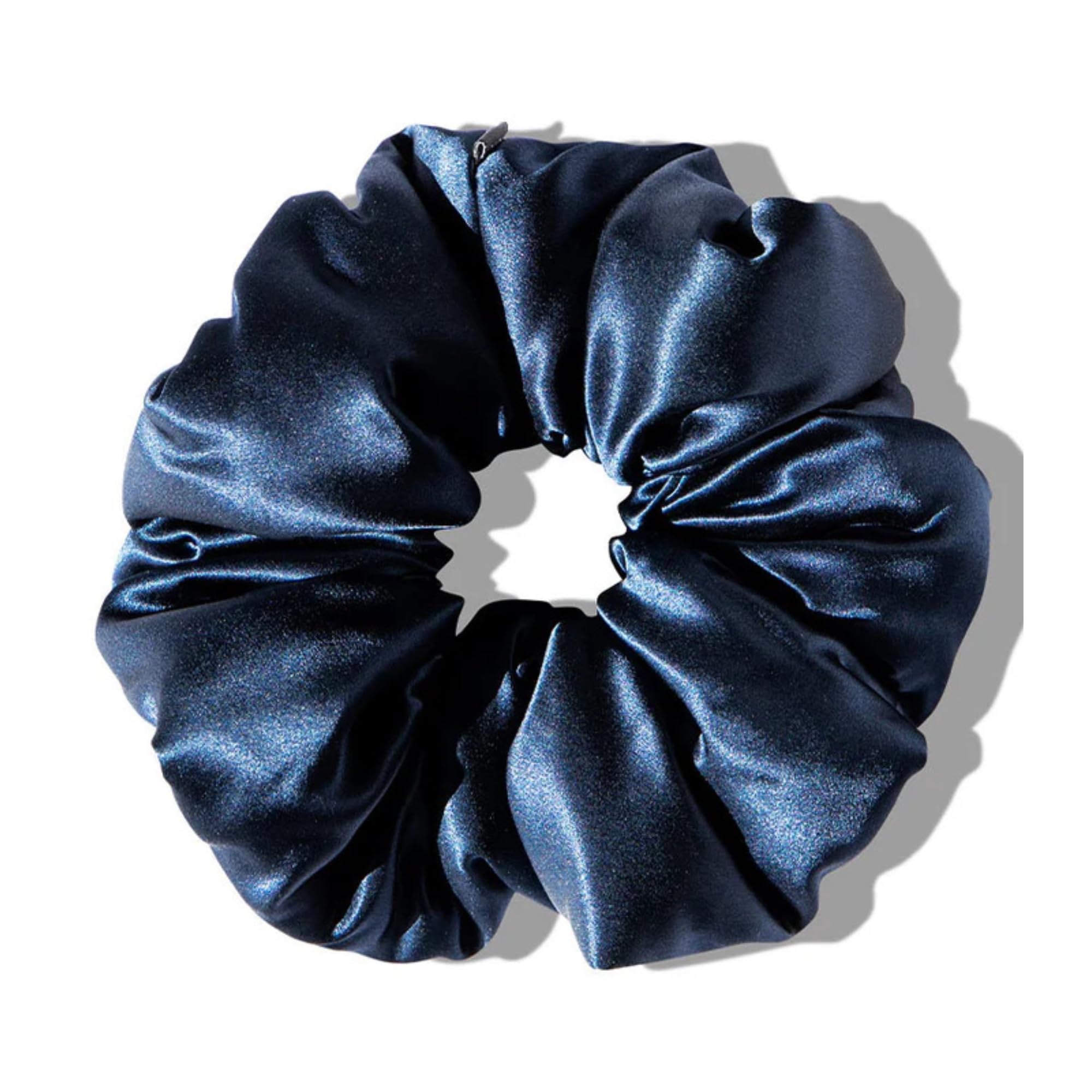 Drowsy Oversized Scrunchie – Luxury Mulberry Silk Hair Scrunchie for All Hair Types, No Damage Hair Tie to Protect Hair Health, Sleep Scrunchie to Reduce Breakage & Maintain Moisture (Midnight Blue)