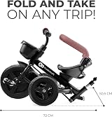 Kinderkraft AVEO Tricycle 9 Months to 5 Years Pink Adjustable Handle Foldable view 3
