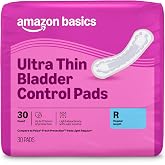 Amazon Basics Women's Incontinence Pads, Bladder Control &amp; Postpartum, Light Absorbency, Unscented, 30 Count, Packaging May Vary