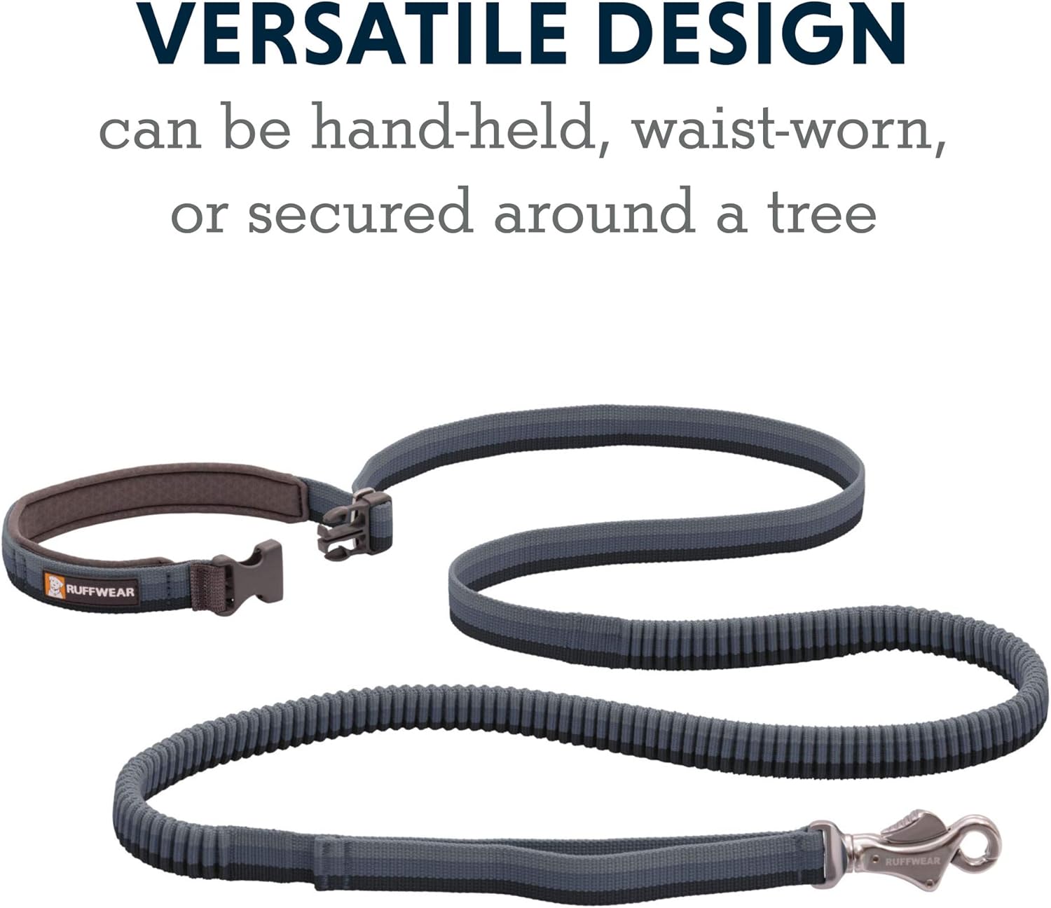 Ruffwear Roamer Leash, Stretch Extendable Dog Lead, Hand Held or Waist Worn, Granite Gray, 7.3-11ft, Granite Grey, Large - Image 5