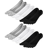 Bencailor 6 Pairs No Show Toe Socks Women Low Cut Toe Separator Socks Invisible Liner Boat Breathable Athletic Cotton Sock