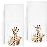 InnoBeta Giraffe Gifts for Giraffe Lovers, Kitchen Towel 2 Pack, 16x24 in Microfiber Dish Tea Towel, Hand Towel Gifts
