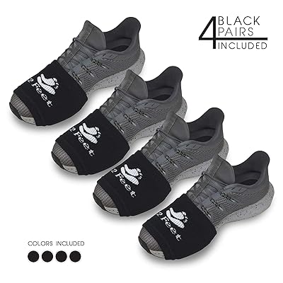 2 FEET Sock for Dancing on Smooth Floors | Over Sneakers, Smooth Pivots &amp; Turns to Dance with Style on Wood Floors | Protect Knees (4 Black Pairs Pack)