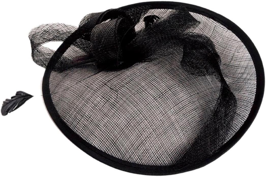 Vcenty Women Lady Fascinators Hair Clip Pillbox Hat Cocktail Party Church Headdress Bride Headwear