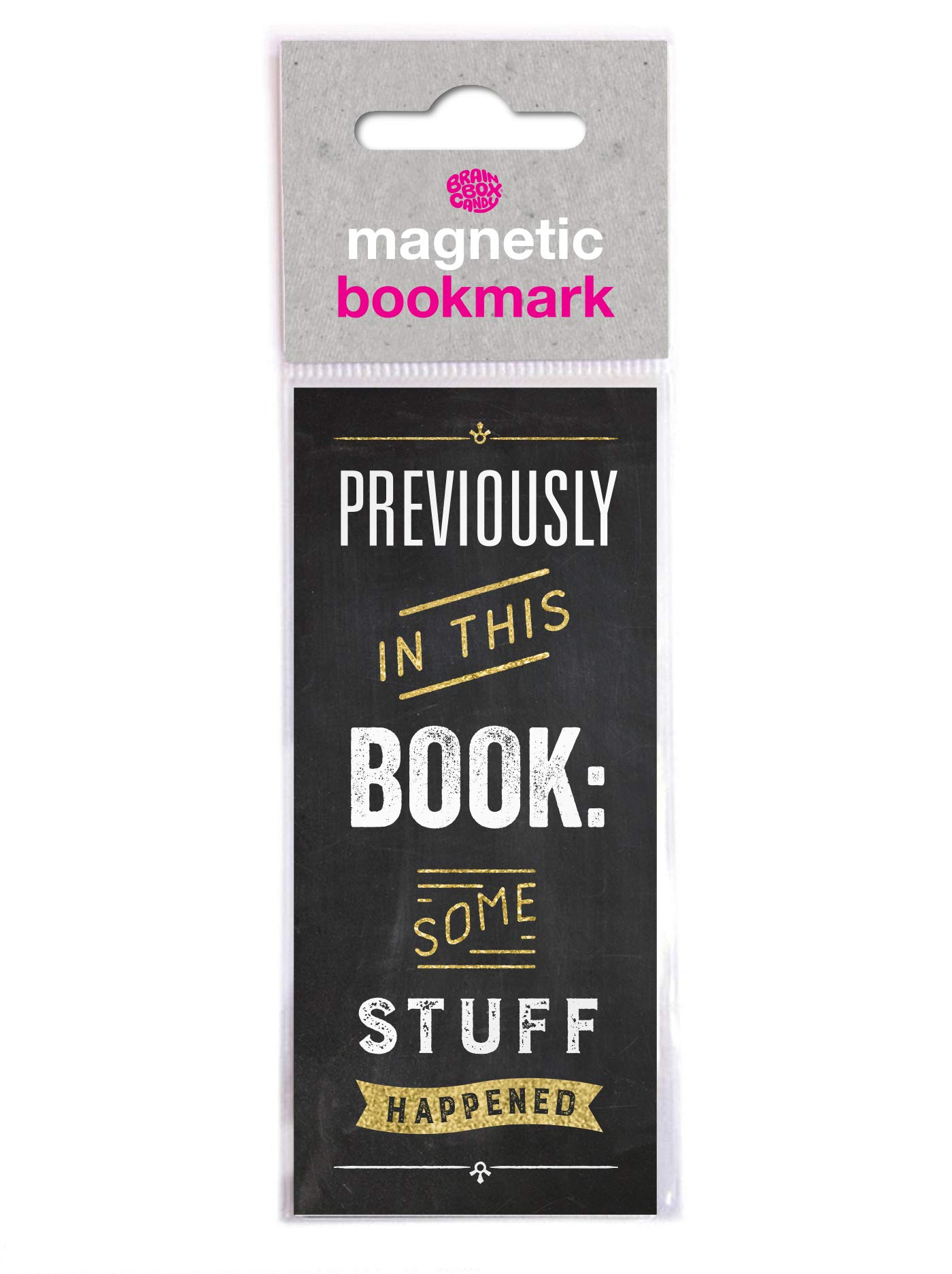 Brainbox Candy - Funny 'Some Stuff Happened' Magnetic Bookmark - Little Birthday Gift for Him Her - Friends Book Lovers - Bookworms - Stocking Fillers