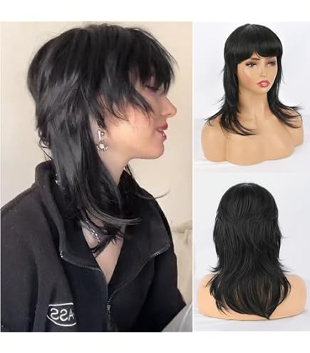 Amazon.com : Wiginway Shaggy Layered Wig with Bangs  display picture 2