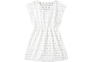 SHENHE Girl's Swim Cover Up V Neck Sleeveless Hollow Out Beach Dress Coverup Beachwear