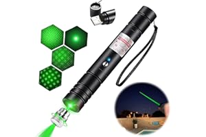 IVVTRYI Green Laser Pointer, Long-Range high-Power Laser Pointer, Adjustable Mode, 2000 Meters Handheld Laser Pointer, Suitable for Camping, Hiking, Emergency, USB Charging