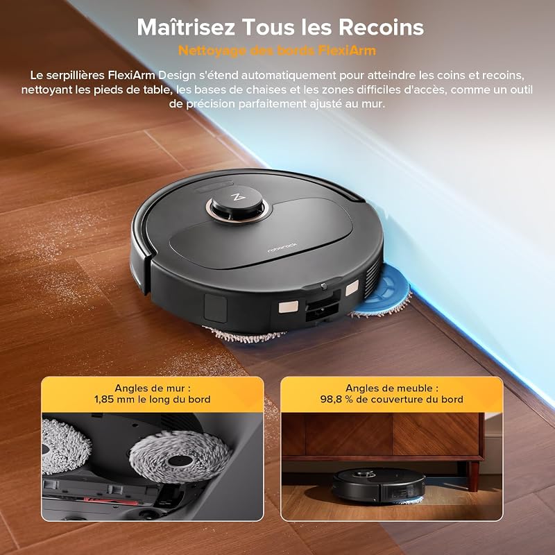 Qrevo S5V Aspirateur Robot Laveur avec Station, 12000Pa Aspiration