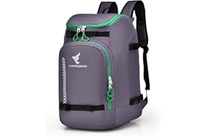 XIANFENGNIAO Ski Boot Bag,50L Waterproof Ski Boot Travel Backpack for Ski & Snowboard Boots, Ski Helmet, Goggles, Gloves, Skis, Snowboard & Accessories for Men,Women and Youth