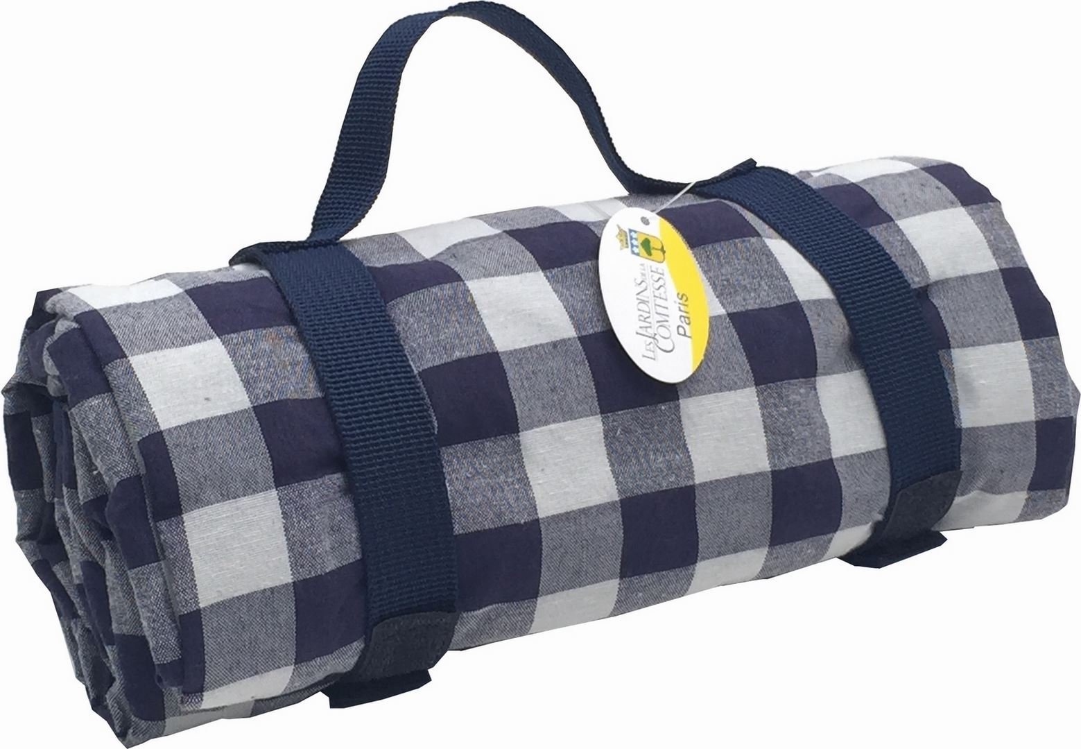 Flo and Joe Blue Gingham Picnic Blanket with Carrier