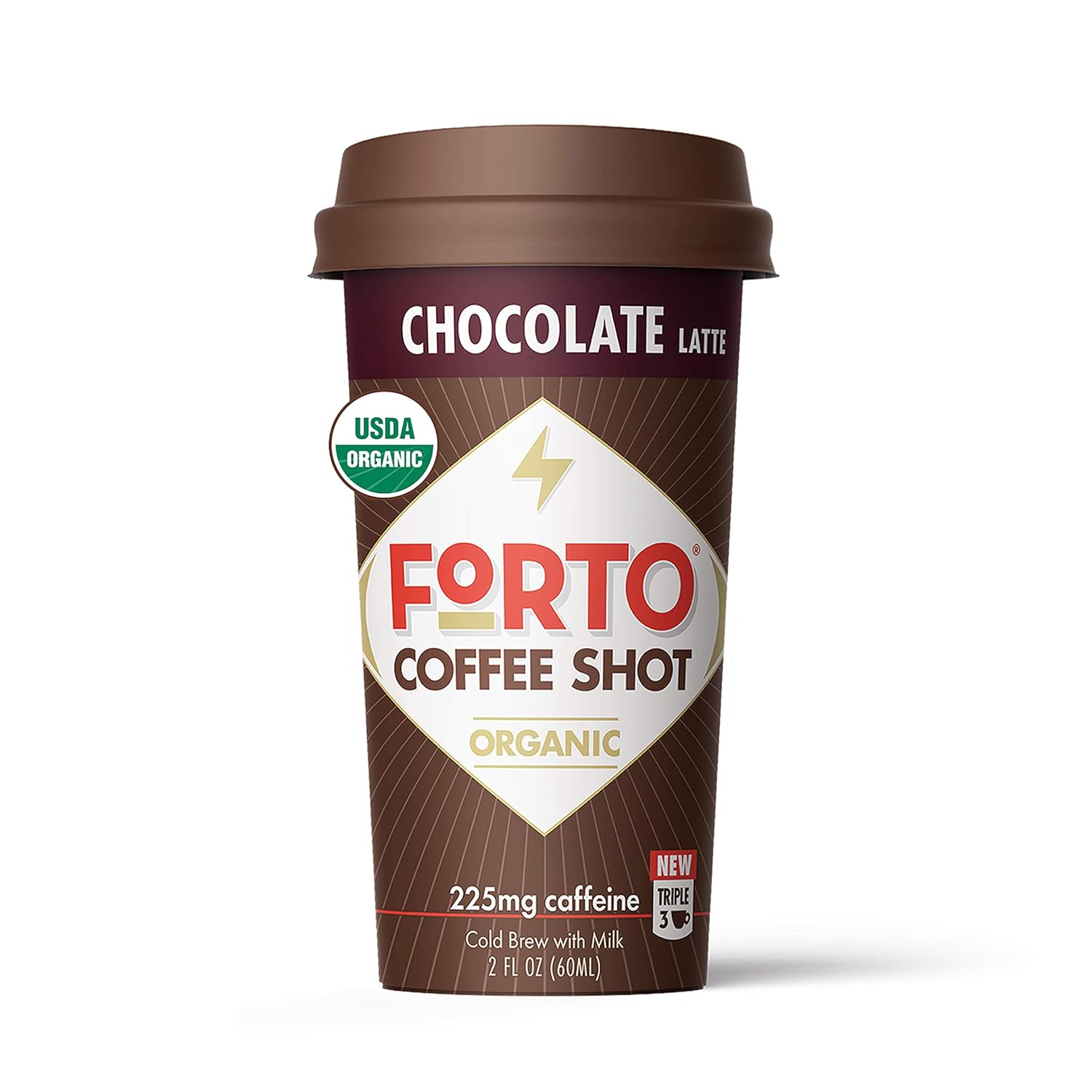 FORTO Coffee Shots - Chocolate Latte, Ready-to-Drink on the go, High Energy Cold Brew Coffee - Fast Coffee Energy Boost, 2 Fl Oz, Pack of 6: Grocery & Gourmet Food