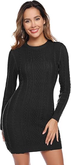 black tunic sweater dress