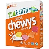 Yumearth, Organic Chewys Fruit Flavored Candy Chews, 0.5oz (Pack of 15) | Snack Packs, Allergy Friendly, Gluten Free, Non-GMO