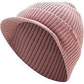 Hurley Women's Caylin Beanie Hat - Medium Fit Thick Ribbed Cable Knit with Fixed Cuff and Visor - Winter Hats for Women
