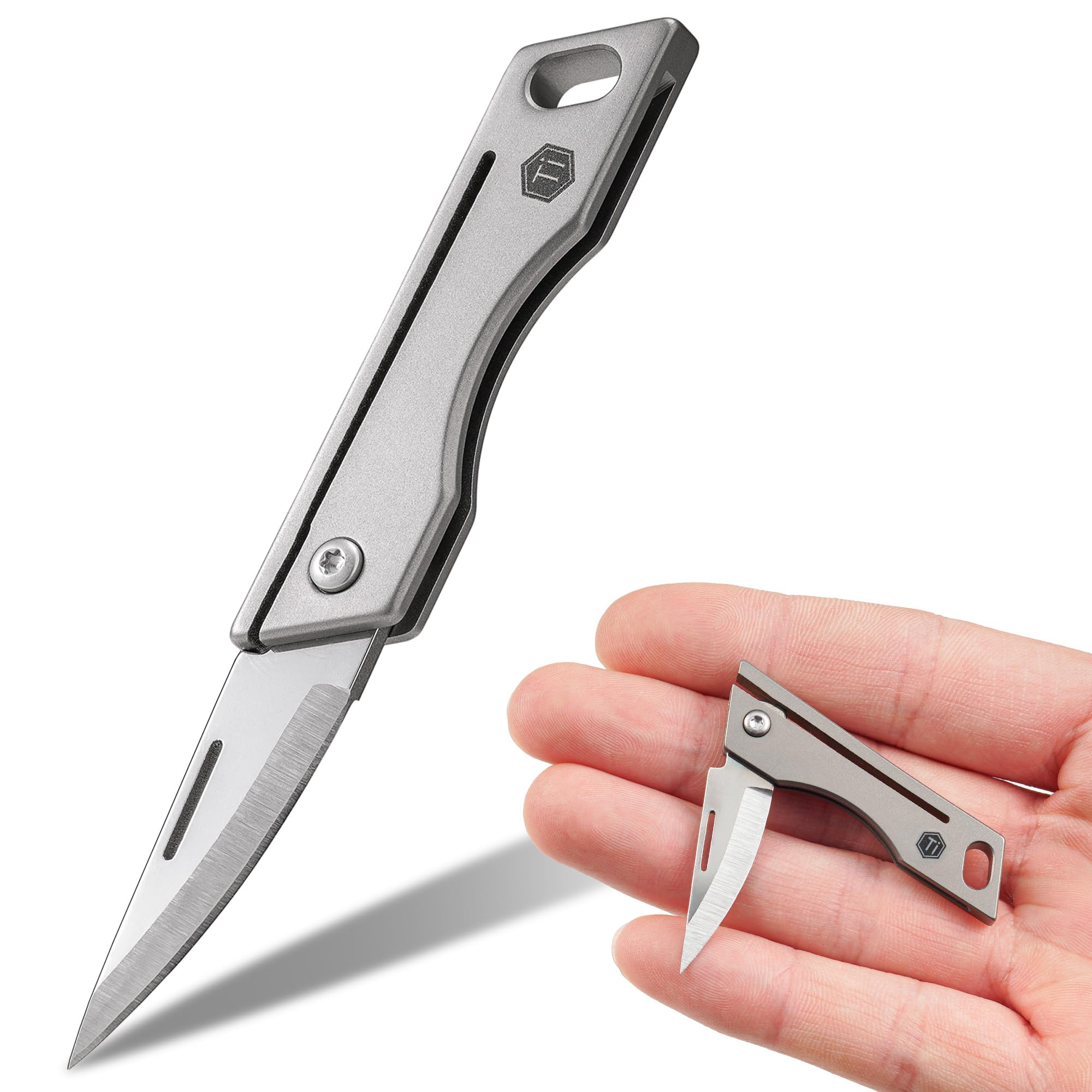 KeyUnity Mini-EDC-Messer – Kompaktes Titan-Klappmesser, perfekt für Alltag und Outdoor (KK06)