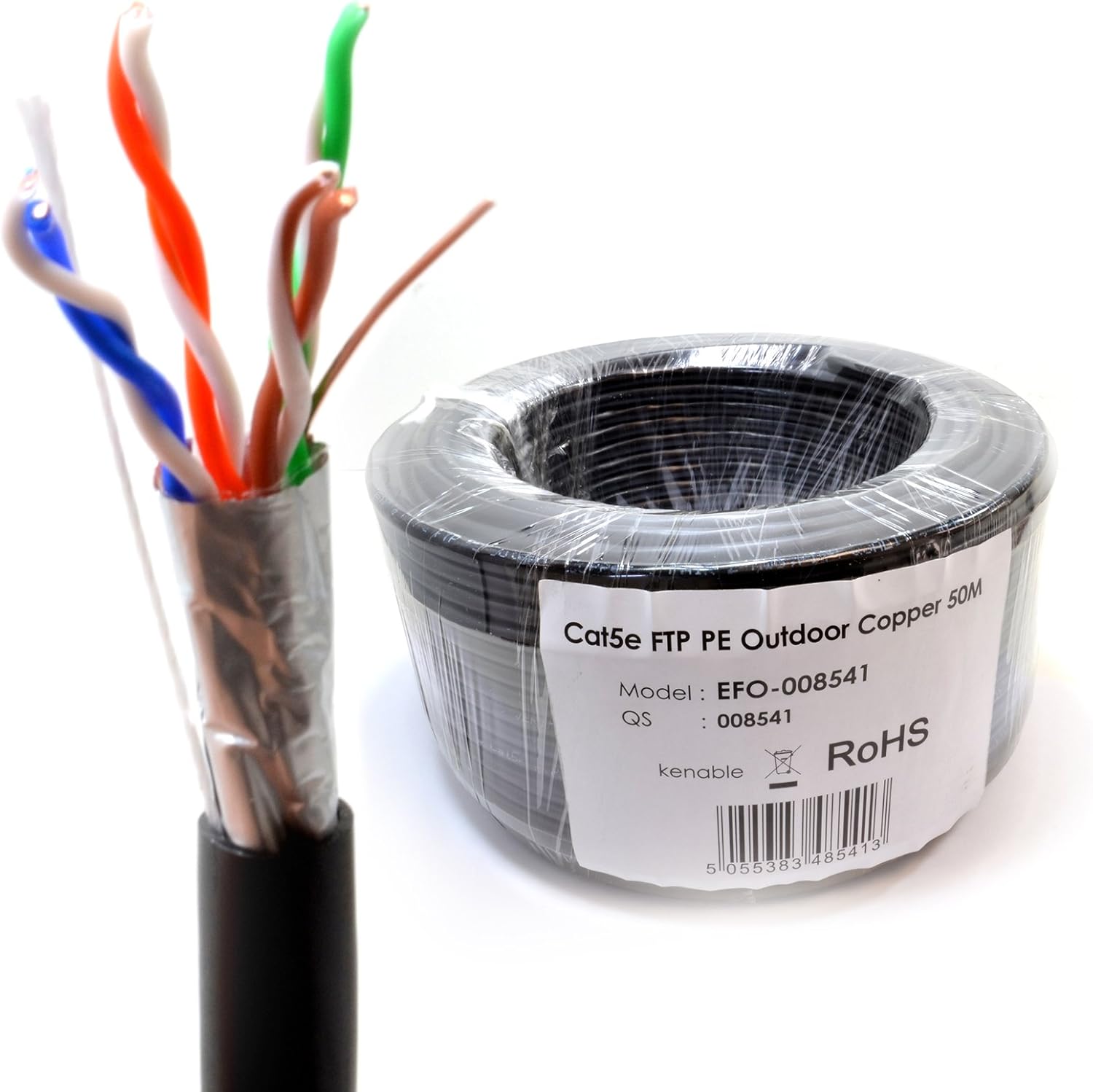 kenable External SHIELDED CAT5e Outdoor COPPER Cable FTP Reel