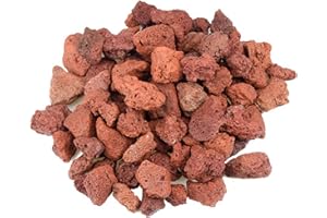 Kleuete Natural Lava Stones for Gas Fire Pit and Fireplace Medium Tumbled Stones (1" - 2") Red