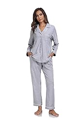 COLORFULLEAF Women's 100% Cotton Long Sleeve Pajama