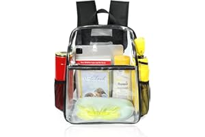 Mildbeer Small Clear Backpack, Stadium Approved 12x12x6 Clear Backpack for Women with 2 Bottle Holders for Festival Concert Travel Sport Games Venues