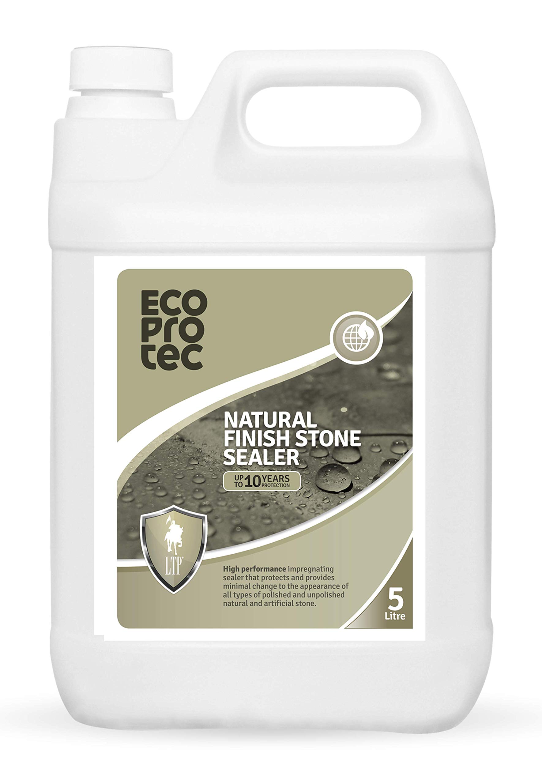 ECOPROTEC Natural Finish Stone Sealer - Water-Based Impregnator for Interior or Exterior Use (5 Litre)