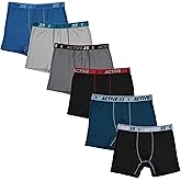 Active 23 Mens Multipack Dry Fit Performance Boxer Briefs for Men, Cooling Moisture Wicking Athletic Support Underwear