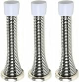 fiXte 3x Wall Mounted Chrome Spring Door Stop Skirting Board Buffer Stopper