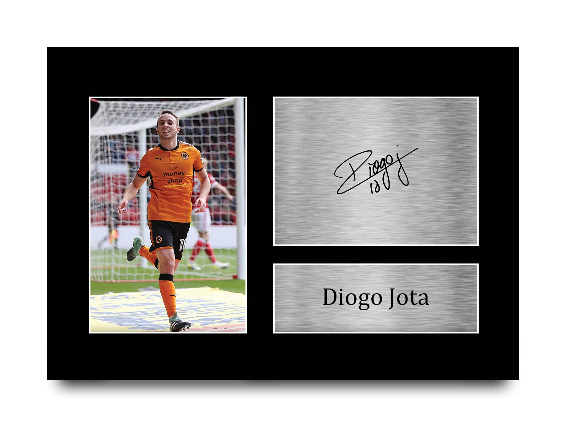 HWC Trading Diogo Jota Wolves Wolverhampton Wanderers Gifts Printed Signed Autograph Picture for Fans and Supporters - A4