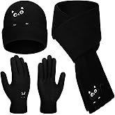 Geyoga Cat/dog/bee/capybara Winter Beanie Scarf Gloves Knit Fleece Warmer Animal Lover Winter Gifts Women Men