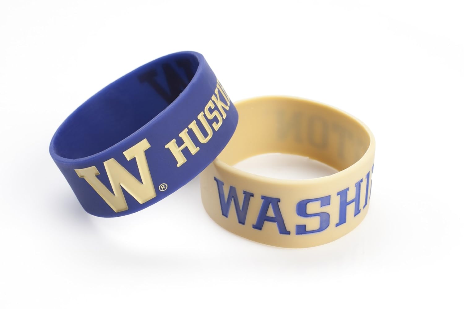 NCAA Washington Huskies Silicone Rubber Bracelet 2 Pack