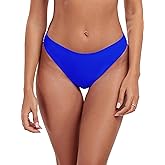 RELLECIGA Women's Cheeky Mid Waisted High Cut Bikini Bottoms