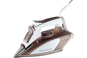 Rowenta Micro Steam Stainless Steel Soleplate Steam Iron for Clothes 400 Microsteam Holes, Cotton, Wool, Poly, Silk, Linen, Nylon 1700 Watts Portable, Ironing, Fabric Steamer, Garment Steamer DW5080