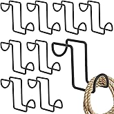 Cididu 8 Pcs Tack Hook 4 Inch, Heavy Duty Horse Halter Rack, Over Rail Bridle Hooks, Metal Horse Water Bucket Hangers for Hanging Horse Bridles, Saddle Fence Door Holder, Horse Stall Accessories