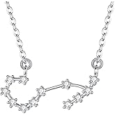 BriLove 925 Sterling Silver Necklace Gifts for Mom Women Constellation Zodiac 12 Horoscope Astrology CZ Pendant Mothers Day/Valentines Day/Birthday/Christmas/Anniversary
