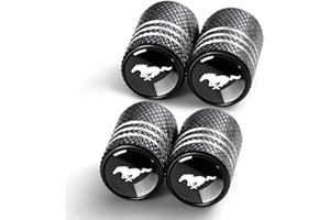 YUIQIEUY Tire Valve Stem Cap Cover for Ford Mustang Belt O-Ring Seal Corrosion Resistant,Tire Valve Stem Air Cap 4 Pack Black…