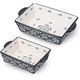 Original Heart Casserole Dish Ceramic Baking Dish 2pcs Bakeware Sets Rectangular Lasagna Pan Baking Pan Set Casserole Dish Se