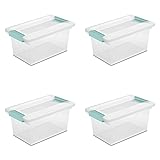 Sterilite Medium Clip Box, Stackable Small Storage
