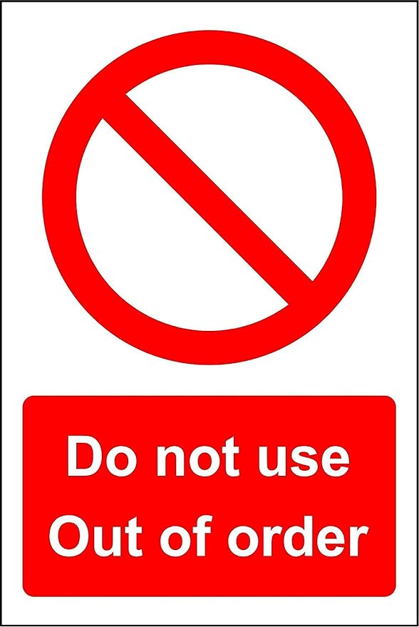 Do not use out of order Safety Sign Self adhesive sticker 100mm x