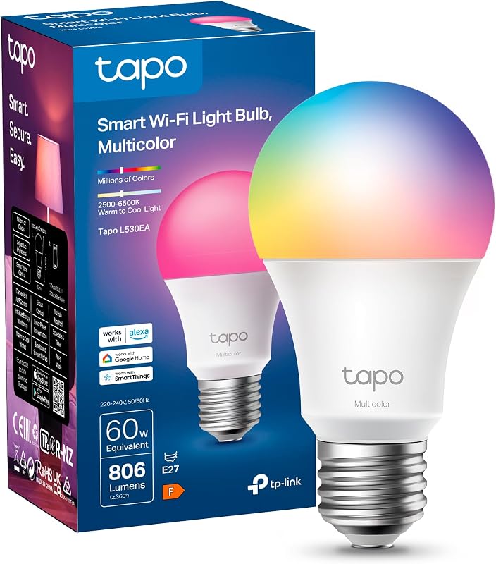 L530EA - Lâmpada Smart WiFi, 8,7 W 806 lm, poupança de energia, E27