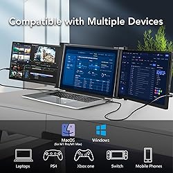 FOPO 15" Laptop Monitor Extender, 1080P Full HD