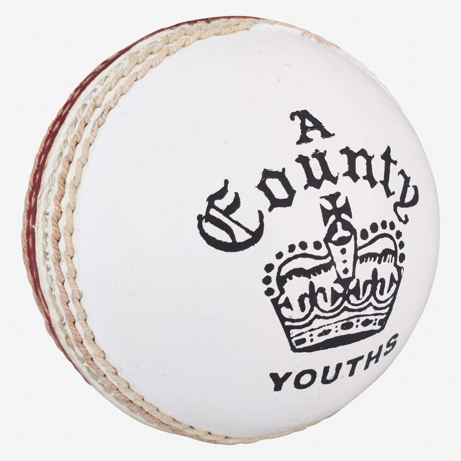 Readers County Crown Cricket Ball 4.75oz, Red/White, Youths 1A2671Y04