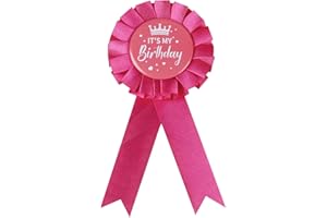LUKGELYAM Satin Birthday Ribbon Badge Brooch Pin for Women & Men, Party Decorations