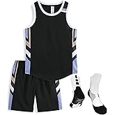 C2M Kids Basketball Jerseys Kit Youth Sport Training Uniform Shirt & Shorts for Boys Girls