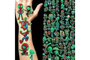 ERUCLOL Lumious Spider_man Temporary Tattoos for kids(8sheets) Halloween Party Supplies for Boys and Girls, Glow Party Supplies Gifts for Children
