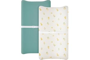 HALEEONE 2 Pack Muslin Changing Pad Cover for Baby Girls Boys, 100% Cotton Fitted Baby Diaper Changing Table, Soft and Breathable Changing Pad Sheets, Green