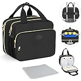 PIIOSER Breastmilk Cooler Travel Bag with Ice Pack, Compatible with Wearable Breast Pumps & Accessories - Breastfeeding On The Go for Nursing & Working Moms, Black