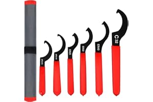 AutoWanderer Tool Universal Spanner Wrench Set 6Pcs Steel Adjustable Shock Wrench Coilover Spanner Motorcycle Coil Over Shock Adjustment Tool