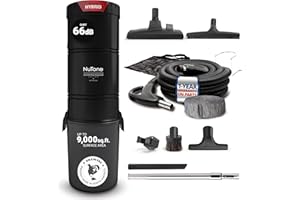 Drainvac Broan-nutone 700 Air watts Central Vacuum System and Deluxe Multi-Surface Tool Set for Cleaning Floors, Anti-Vibration, Powerful Suction