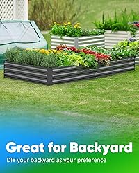 Quictent Galvanized Raised Garden Bed 6x3x1 Ft